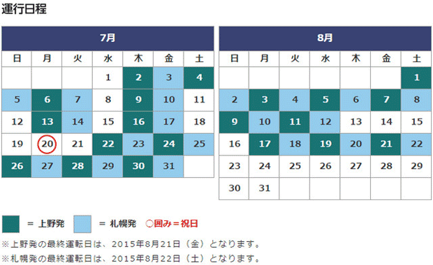 北斗星號班次