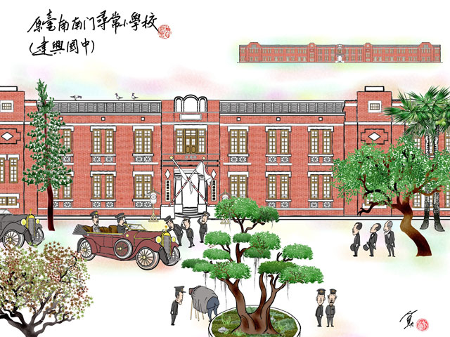 1923年的4月20日，日本皇太子裕仁親王巡視臺南南門尋常小學校，當時還設有第一幼稚園。