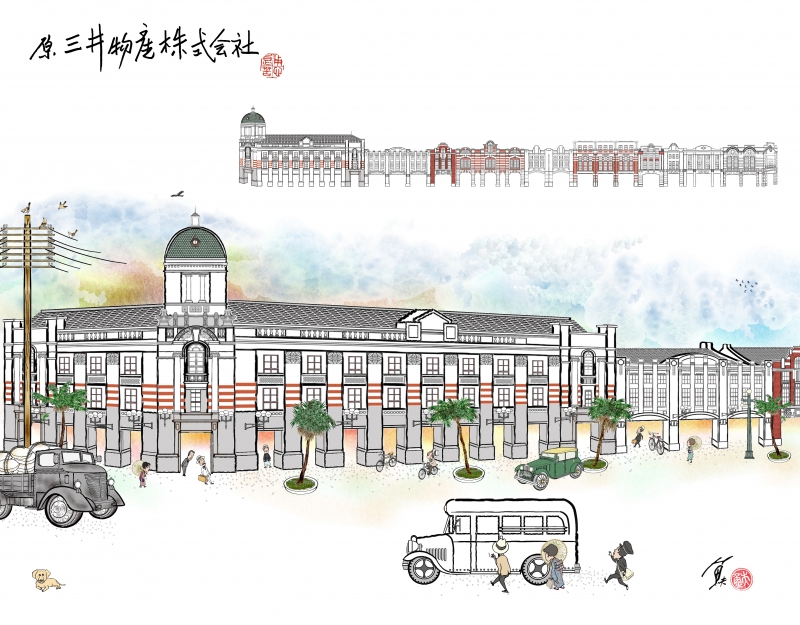 1920年落成的三井物產株式會社大廈是典雅的文藝復興式。