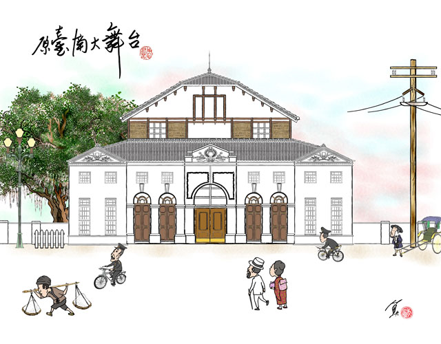 和洋折衷三層樓高的臺南大舞台，是1920到30年代間台灣劇場的經典建築。